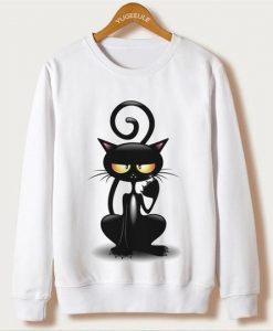 Funny Cat Sweatshirt D43ER