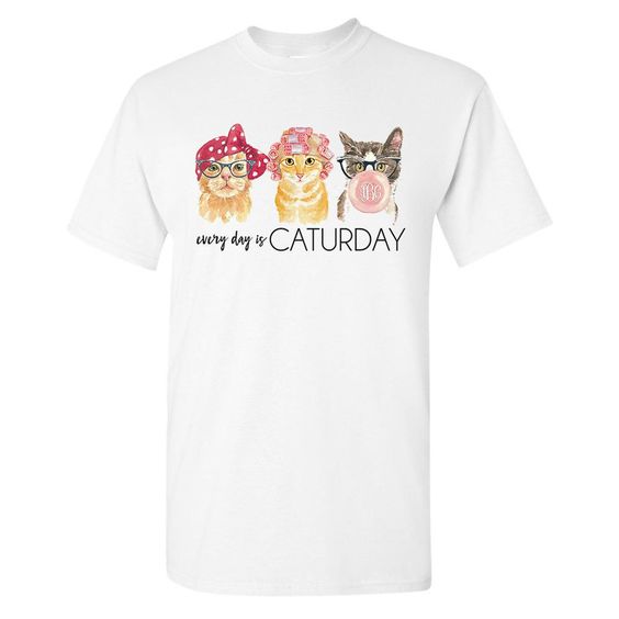 Monogrammed Day Caturday T-Shirt D4ER