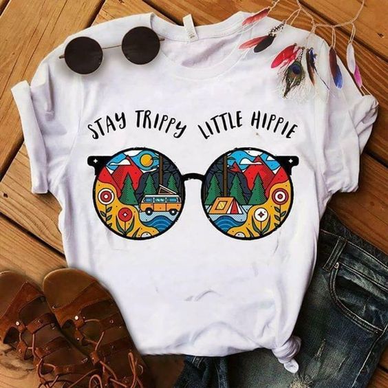 Stay Trippy Little Hippie T-Shirt FD21D