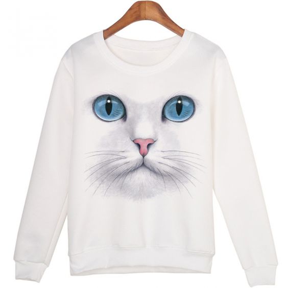 Women Winter Cat Sweatshirt D4ER