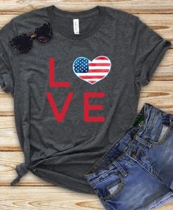 LOVE Fourth Of July Tshirt FD27J0