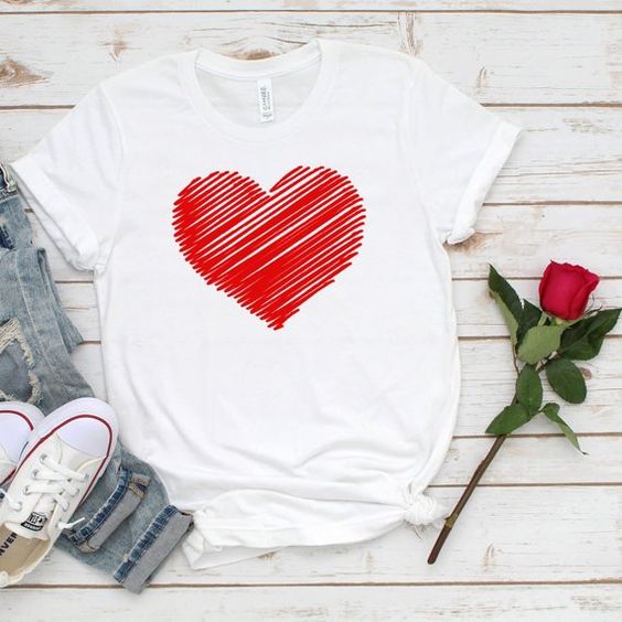 Valentines Red Heart T-Shirt ND27J0