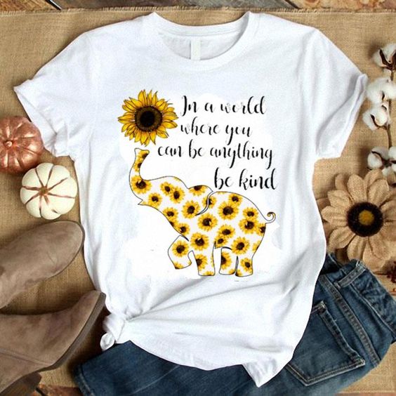 Elephant sunflower T Shirt SR22F0