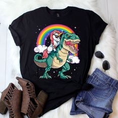 Rainbow T-rex Tshirt EL10F0