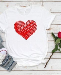 Valentines Red Heart T-shirt FD7J0