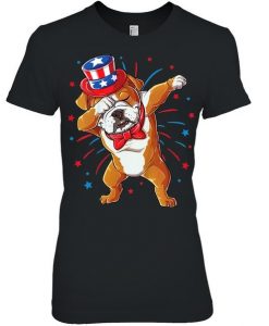Dabbing English Bulldog 4th Of July T T Shirt AF23M0