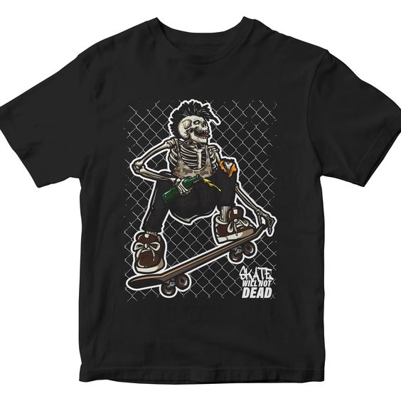 Skull Skateboard Cartoon T-shirt RF7M0