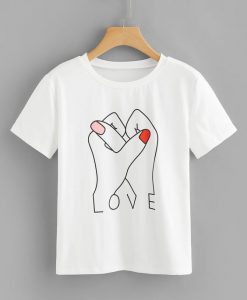 Graphic Print Love Tshirt ND6A0