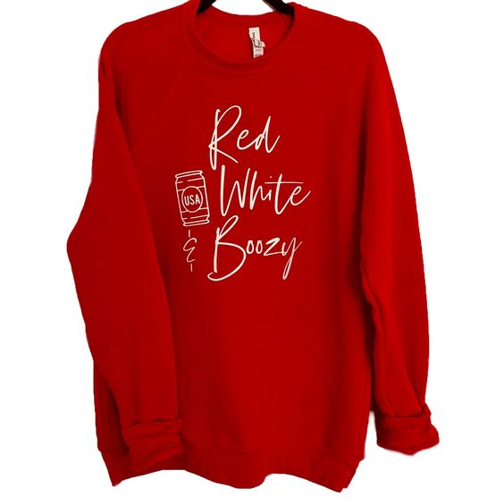 Red White Boozy Sweatshirt TK27JN0