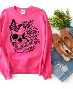 skull and butterfly sweatshirt TK4S0