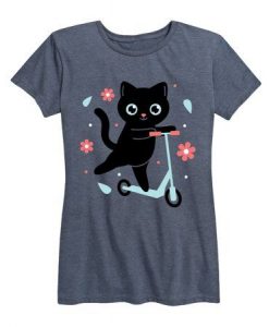 Cat On Scooter T-Shirt EL17F1