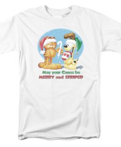 Garfield Christmas Merry Striped T-Shirt DA22F1