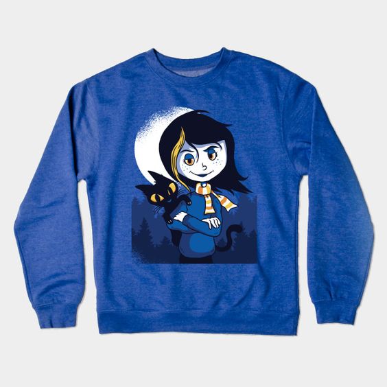 goth girl with black cat Sweatshirt SM2M1