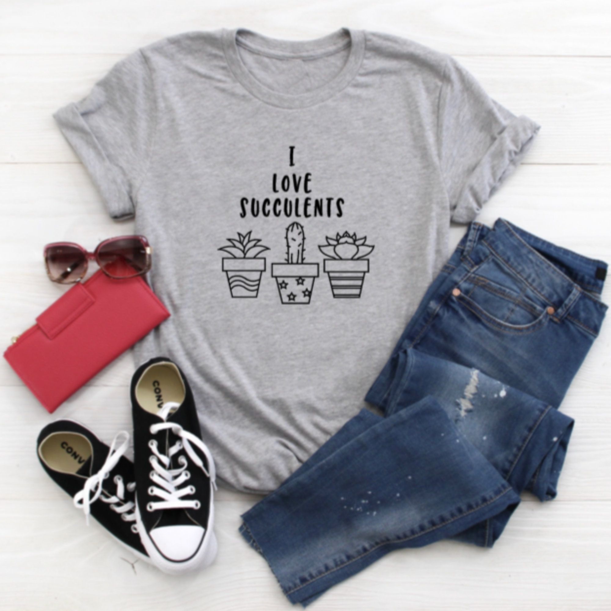 I love Succulents T-Shirt EL20A1