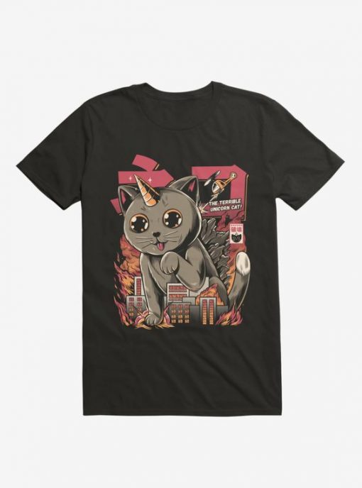 Catzilla The Terrible Unicorn Cat T-Shirt AL14J1