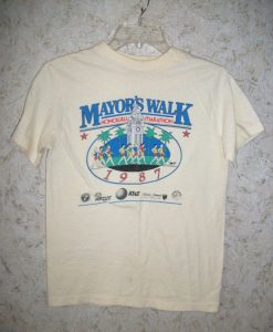 Rare 1987 Honolulu Marathon Mayors Walk T-Shirt AL27J1