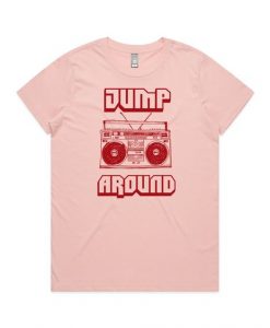 Jump Around Pale Pink Ladies T-Shirt AL9AG1