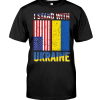 I Stand With Ukraine Support Ukrainian American USA Flag Shirt Classic T-Shirt