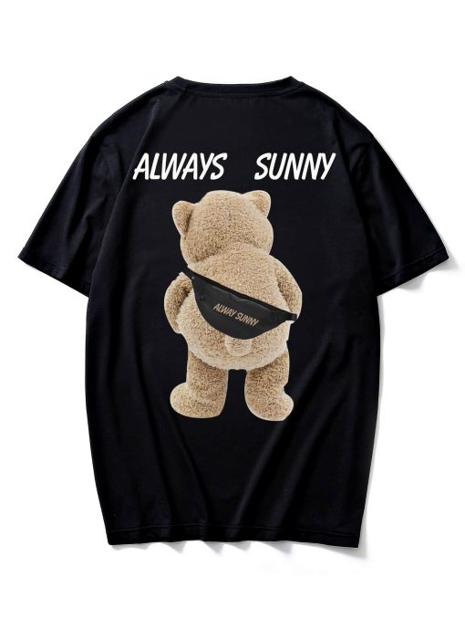 Men Bear & Slogan Graphic T-Shirt