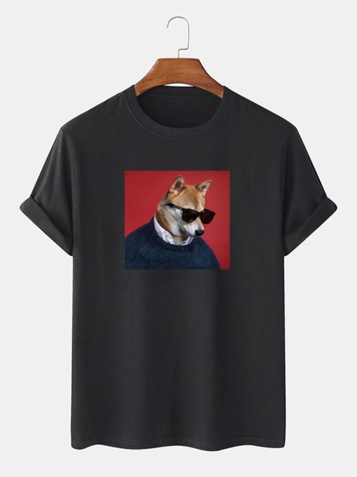 Sunglasses Dog Pattern T-Shirt