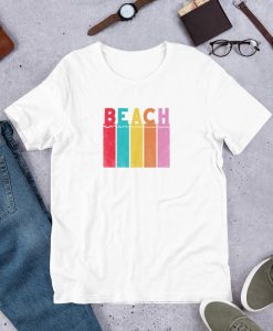 Beach in Retro Texture T-Shirt AL28M2