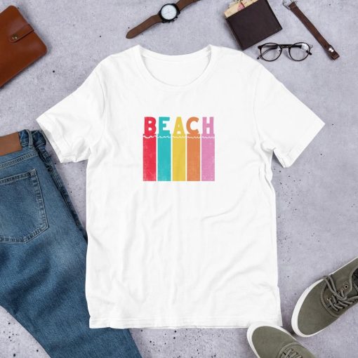 Beach in Retro Texture T-Shirt AL28M2