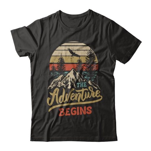 The Adventure Begins Climb The Mountain Vintage T-Shirt AL10M2