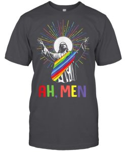 Ah Men Funny LGBTQ Jesus Gay Pride Month T-Shirt AL19JN2