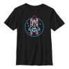 Black Neon Shuttle Rocket Launch T-Shirt AL29JN2