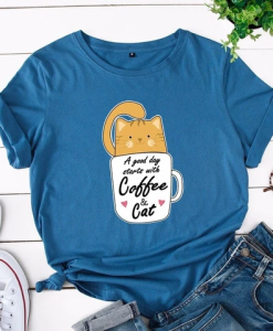 Coffee & Cat T-Shirt AL17JN2