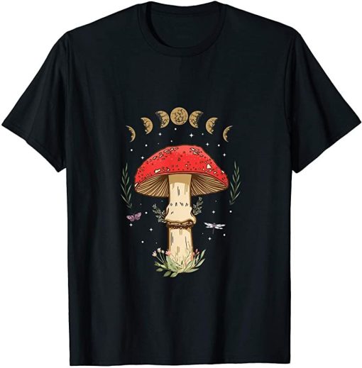 Dark Academia Cottagecore Aesthetic Magical Mushroom Fungi T-Shirt AL19JL2