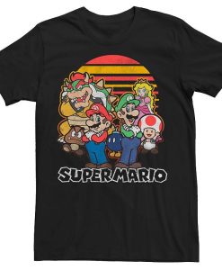 Mario Retro Sunset Group Shot T-Shirt AL7JL2