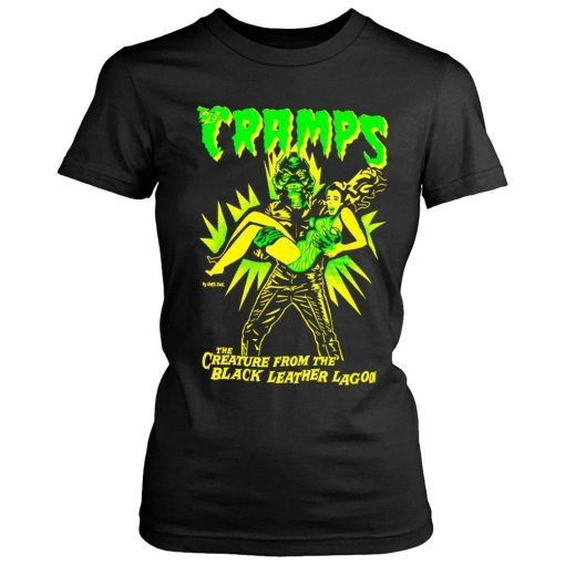 Psychobilly The Cramps Creature From Leather Lagoon Horror T-Shirt AL21JL2