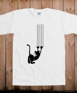 Funny Cat Stretching Women Ladies T-Shirt AL2AG2