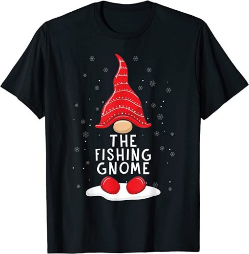 Funny The Fishing Gnome Christmas Pajamas Xmas Holiday T-Shirt AL22AG2