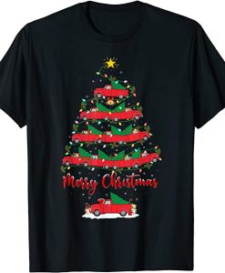 Pickup Truck Xmas Lighting Santa Pickup Truck Christmas Tree T-Shirt AL