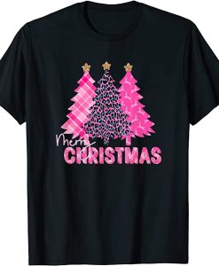 Pink Christmas Aesthetic with 3 Unique Pink Trees T-Shirt AL