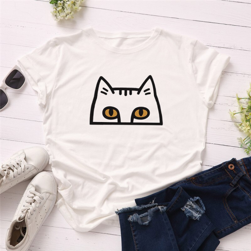 Cute Eye Cat T-Shirt AL