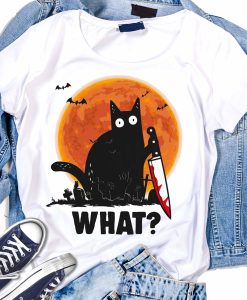 Halloween Black Cat What T-Shirt AL