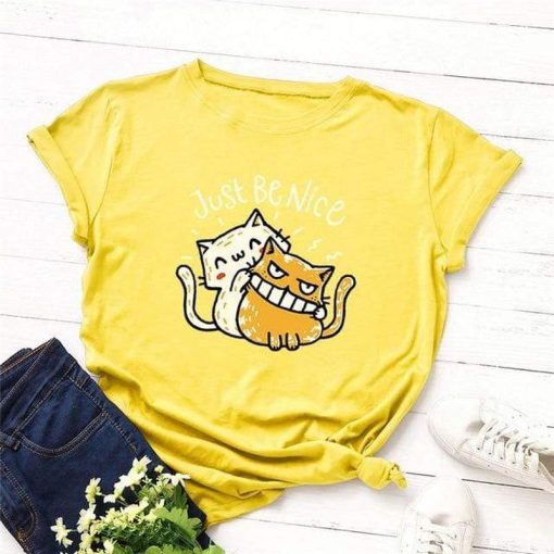 Just Be Nice Cat T-Shirt AL1S2