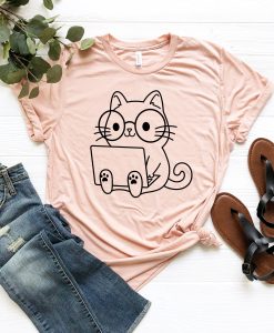 Nerd Cat Cute Pet Lover T-Shirt AL