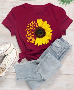 Sunflower and Butterfly T-Shirt AL