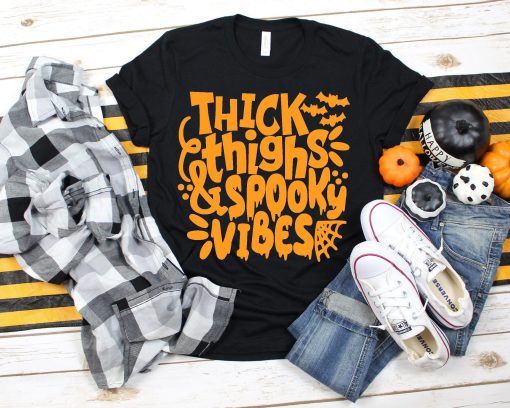 Thick Thighs And Spooky Vibes T-Shirt AL