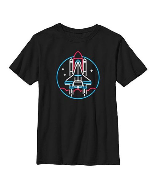 Black Neon Shuttle Rocket Launch T-Shirt AL