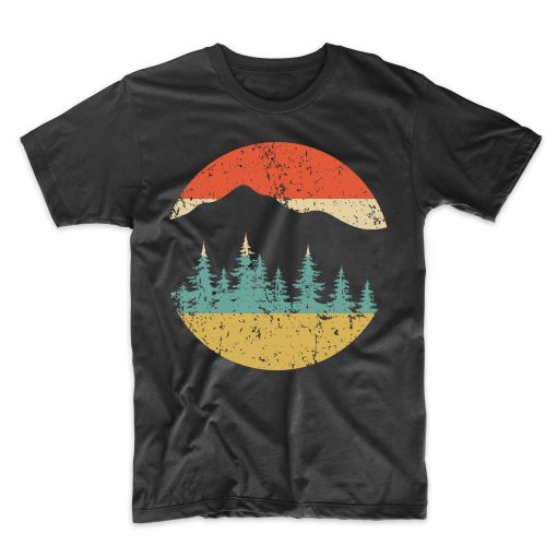 Camping Retro Mountains and Trees T-Shirt AL