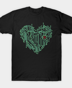 Computer Chip Cpu Core Heart For Electrical Engineers Nerds T-Shirt AL