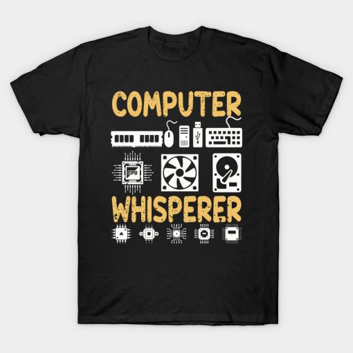 Computer Whisperer Funny Nerd Tech Design T-Shirt AL