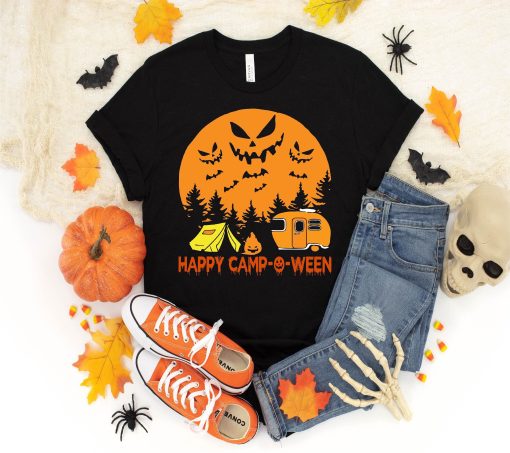 Happy Camp-O-Ween Halloween Camping T-Shirt AL