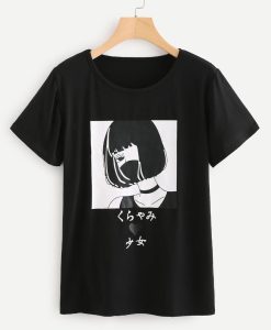 Japanes Aesthetic Girl T-Shirt AL