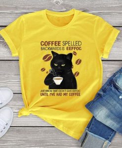 Bad Cat Spells Coffee T-Shirt AL